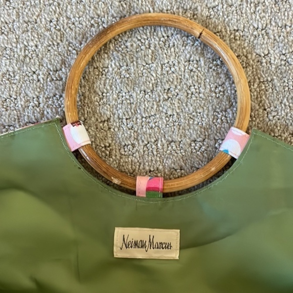 Neiman Marcous Bamboo Handle Mod Shopping Bag - Picture 3 of 4